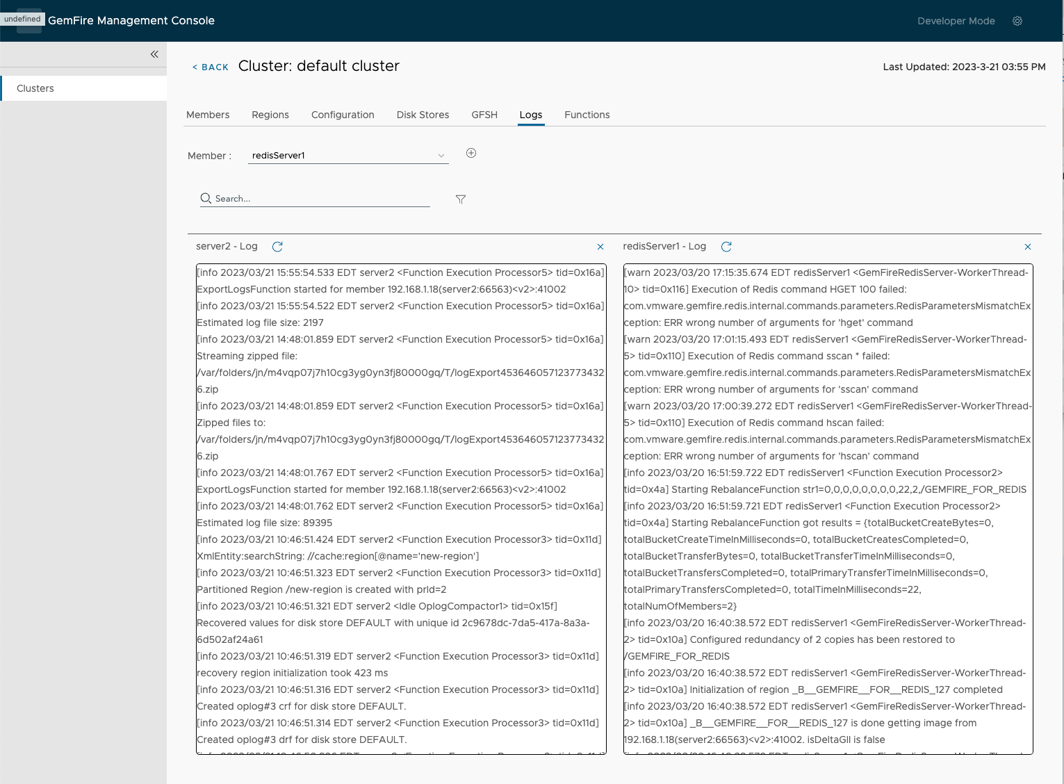 Cluster Log Files